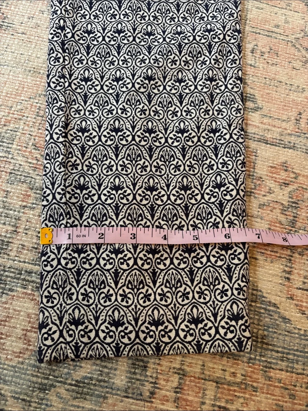 Tory Burch Navy and White Patterned Heidi Slim Fit Pants Size 4